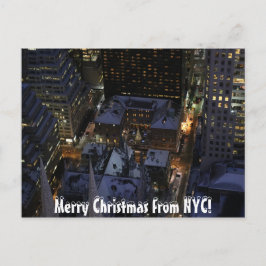 Cartão Postal Árvore de Natal oculta em Manhattan à noite