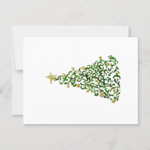 Cartão Postal Árvore de Natal Pintada à Mão