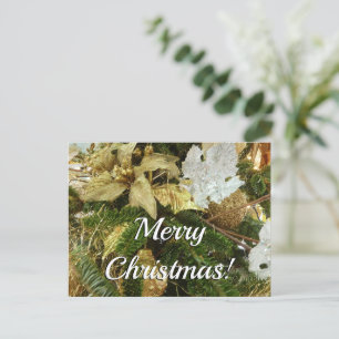 Cartão Postal Árvore de Natal Prata e Dourada II Feriado
