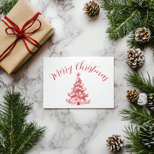 Cartão Postal Árvore de Natal Red Toile