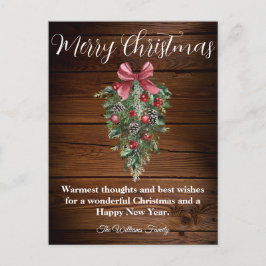 Cartão Postal árvore de natal rústica de fazenda aquática