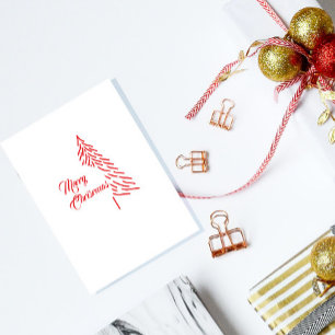 Cartão Postal Árvore de Natal Scandi Minimalista Simples Férias 