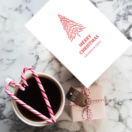 Cartão Postal Árvore de Natal Scandi Minimalista Simples Férias 