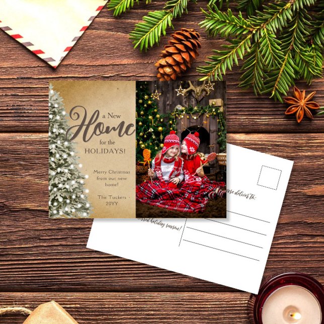 Cartão Postal Árvore de Natal sobre Pergaminho Nova Movimentação (Criador carregado)