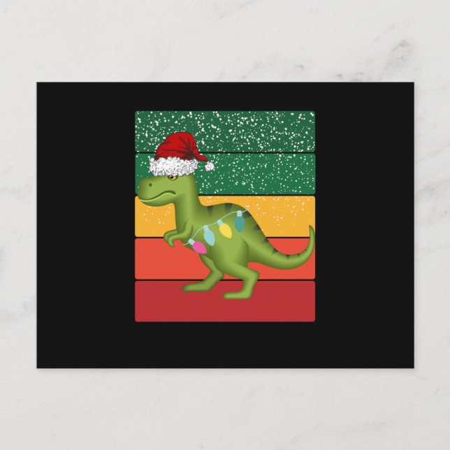 Cartão Postal árvore de natal t-rex (Frente)