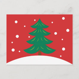 Cartão Postal Árvore de Natal vermelha