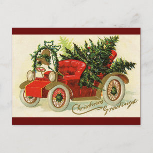 Cartão Postal Árvore de Natal Vintage Truck