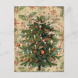 Cartão Postal Árvore de Natal Vitoriana Maravilhosamente Decorad