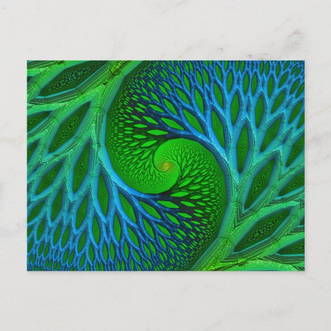 Cartão Postal Árvore De Vida Espiral Fractal (Frente)