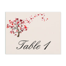 Árvore do Coração Vermelho no Número da Tabela de