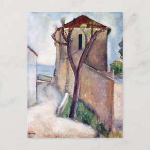 Cartão Postal Árvore e Casa de Amedeo Modigliani