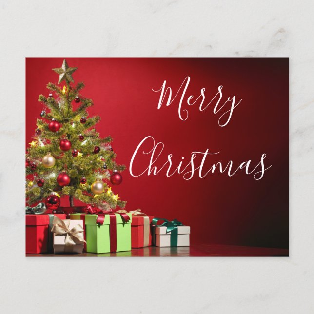 Cartão Postal Árvore e Presentes Natal (Frente)