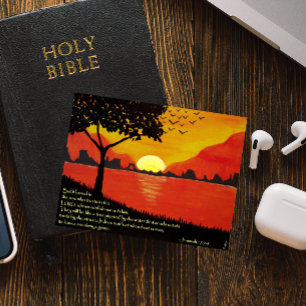 Cartão Postal Árvore pela placa de Posto Inspiracional Água