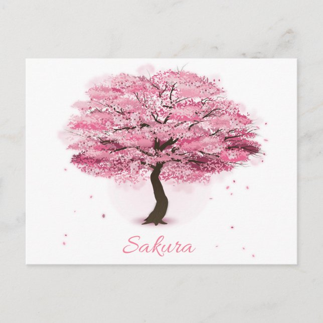 Cartão Postal Árvore Sakura em Flor (Frente)