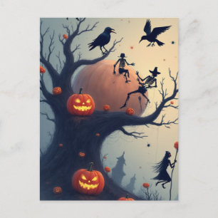 Cartão Postal Árvore Sinistra de Halloween