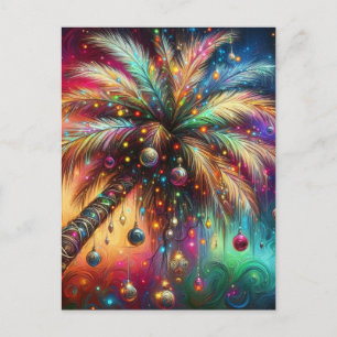 Cartão Postal Árvore Tropical de Natal Whimsso Vivid
