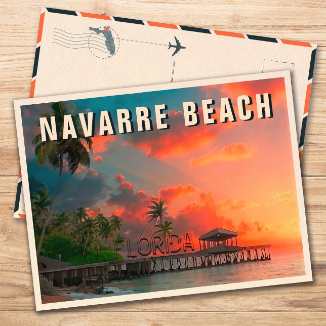 Cartão Postal Árvore Tropical de Palma de Navarre Beach, Flórida (Criador carregado)