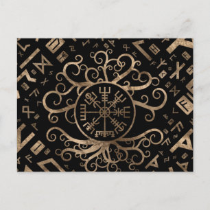 Cartão Postal Árvore Vegvisir de Yggdrasil e Runles