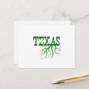 Cartão Postal Árvore Verde Raízes do Texas Arrasta Artes Textuai