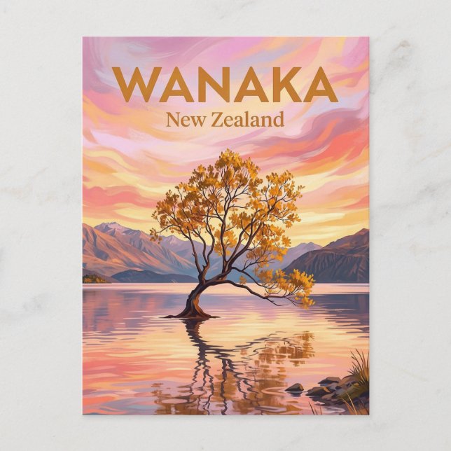 Cartão Postal Árvore Wanaka Nova Zelândia (Frente)