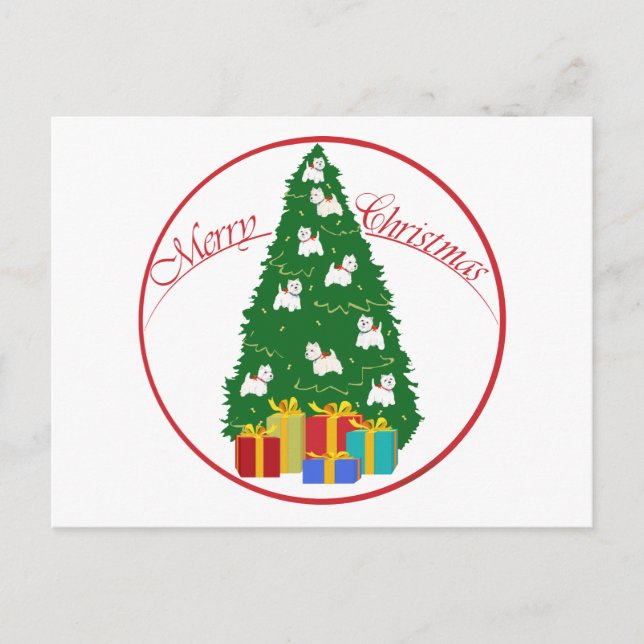 Cartão Postal Árvore Westie (Frente)