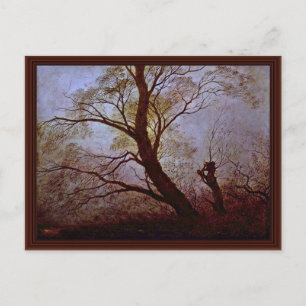 Cartão Postal Árvores À Lua Por Friedrich Caspar David