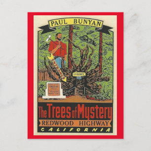 Cartão Postal Árvores da Estrada Vermelha Misteriosa Postca