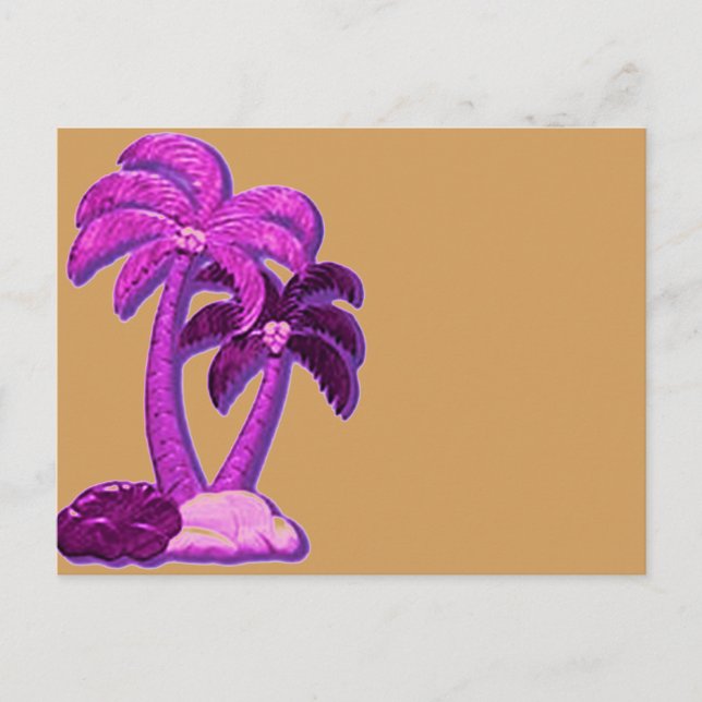 Cartão Postal Árvores de coco roxas (Frente)