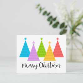 Cartão Postal Árvores de Natal Coloridas
