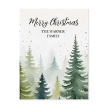Árvores de Natal de Aquarela Neve Inverno
