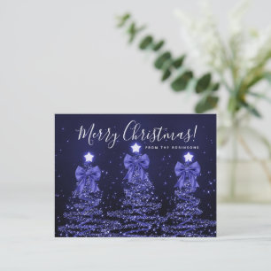 Cartão Postal Árvores de Natal Elegantes de Férias com Laços Nav