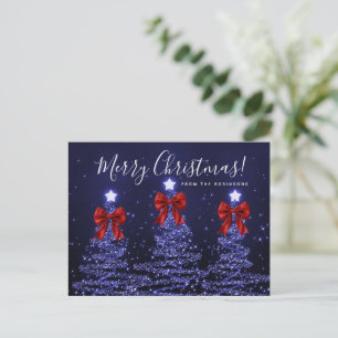Cartão Postal Árvores de Natal Elegantes de Férias Navales com L