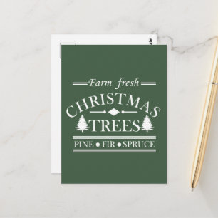 Cartão Postal Árvores de Natal Modernas Frescas da Fazenda