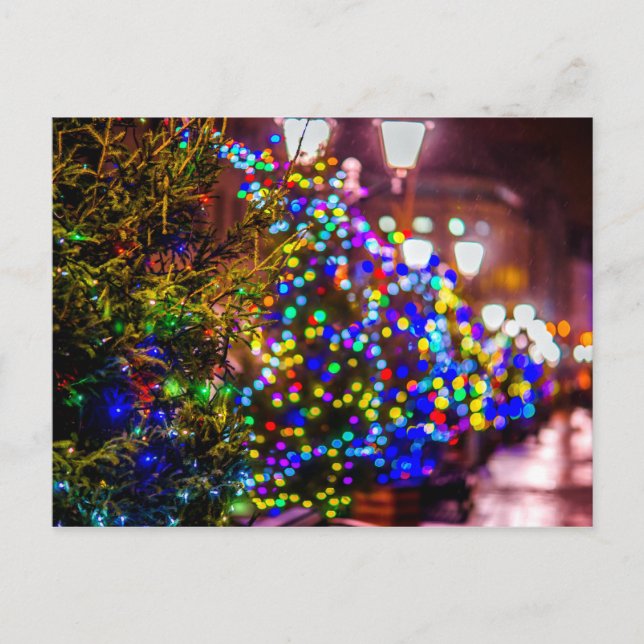 Cartão Postal Árvores De Natal Na Rua (Frente)