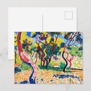 Cartão Postal Árvores em Collioure André Derain
