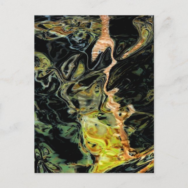 Cartão Postal "Árvores em um Campo, Outono" Abstrato Paisagem (Frente)