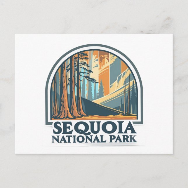 Cartão Postal Árvores Gigantes de Sequoia do Parque Nacional Seq (Frente)