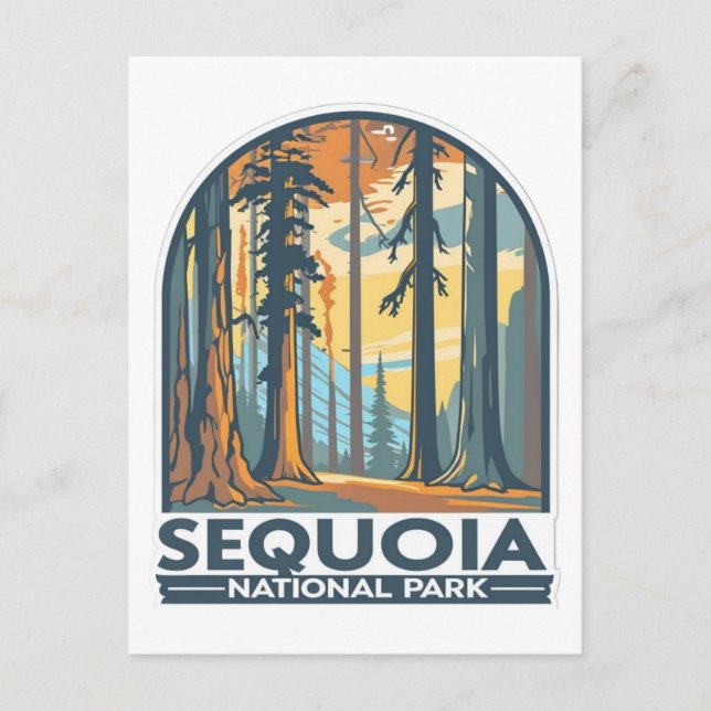 Cartão Postal Árvores Gigantes de Sequoia do Parque Nacional Seq (Frente)