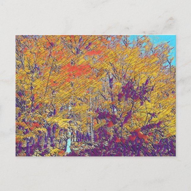 Cartão Postal Árvores impressionistas modernas (Frente)