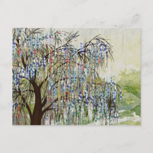 Cartão Postal Árvores pintadas Composição de arte digital