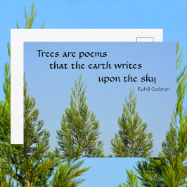 Cartão Postal Árvores são Poems Kahlil Gabran Cotação Fotográfic