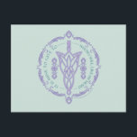 Cartão Postal ARWEN™ Evenstar Quote Graphic<br><div class="desc">Embrace the grace and strength of Middle-earth™ with this elegant Lord of the Rings™ design inspired by Arwen™ and the timeless beauty of Elven artistry. At the center, an intricate Evenstar-style motif is framed by delicate scrollwork and flowing ornamental details, creating a refined, symmetrical composition. Encircling the design is the...</div>