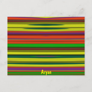 Cartão Postal ARYAN ~ Padrão de Design 3D ~ Cores de Natal~