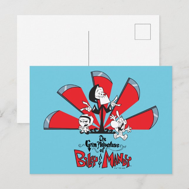 Cartão Postal As Aventuras Negras da Arte Billy & Mandy Scythes (Frente/Verso)