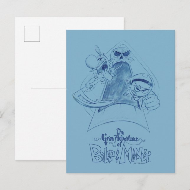 Cartão Postal As Aventuras Negras de Billy & Mandy Sketch Art (Frente/Verso)