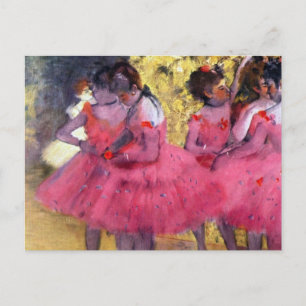 Cartão Postal As Bailarinas Cor-de-Rosa, Antes do Ballet de Edga