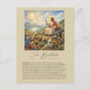Cartão Postal As Bem-Aventuranças Mateus 5:3–12 Sermão da Montan