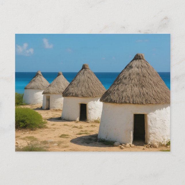 Cartão Postal As cabanas em bonaire (Frente)