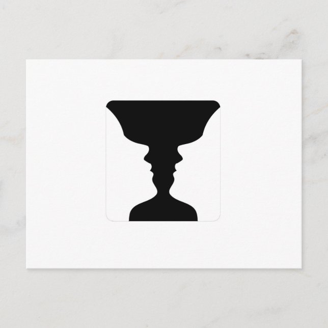 Cartão Postal As caras ou a ilusão do vaso de duas caras gostam (Frente)