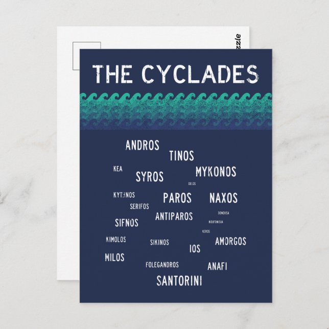 Cartão Postal As Cíclades, Grécia (Frente/Verso)